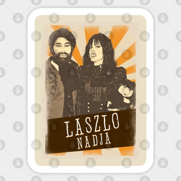 Vintage Aesthetic Laszlo and Nadja Sticker by SkulRose